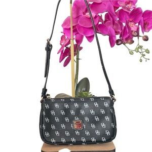 Dooney & Bourke Black Monogram Shoulder Bag small wristlet wallet designer purse